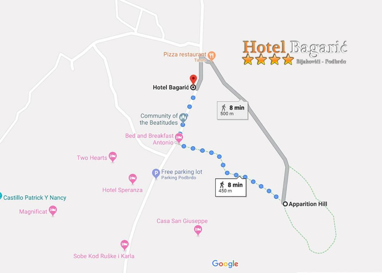 Hotel Bagaric -Ispod Brda Ukazanja Adress Kraljice Mira 56 Bijakovci Medugorje Exteriör bild